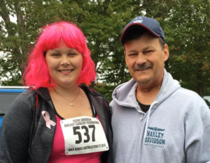 2018 Honorary Walk Chair, Melissa Johnson, with her dad, Ernie Babcock at 2016 Walk
