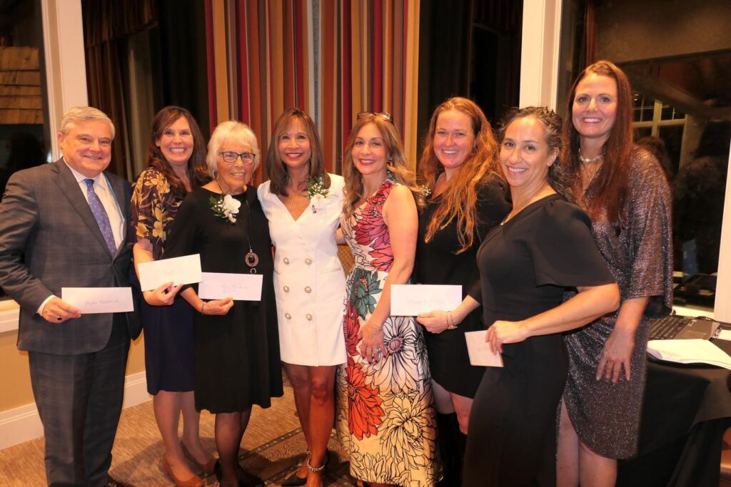 Pictured (l-r) Steve Coan,Mystic Aquarium; Susan Sedenski. Pawcatuck Neighborhood Center. Sandy Maniscalco, Terri Brodeur Foundation; Susette Tibus, Maria Pucci, OCCC; Tricia Cunningham, Always Home; Laura Manfre, Hope in Focus; and Lisa Konicki, OCCC. 