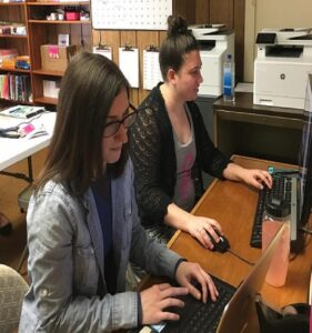 TBBCF's Gabrielle Tudisca with Michelle Chenail, 2018 fall "for-credit" Three Rivers Community College intern