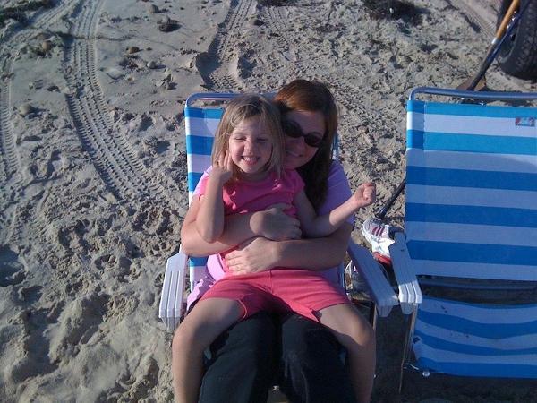 Amy and Grace in the earlier years enjoying the beach.