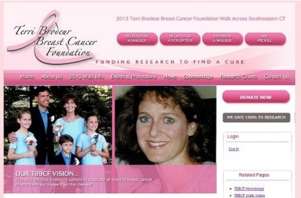 Replaced 4Biz custom site (above) with off-the-shelf WordPress designed by Pyramid Design (right) offering TBBCF a role in management of its content.