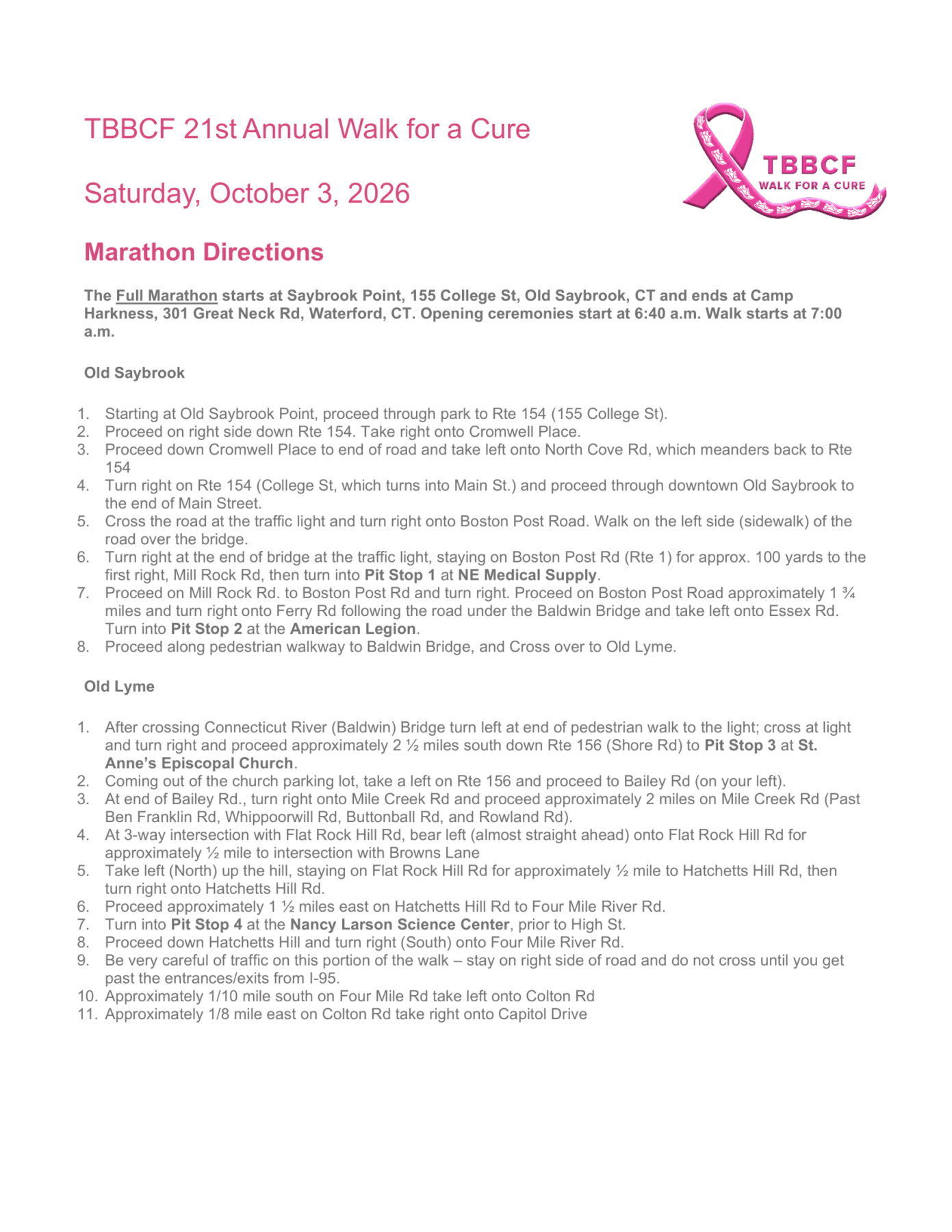 21st Walk for a Cure Directions-1